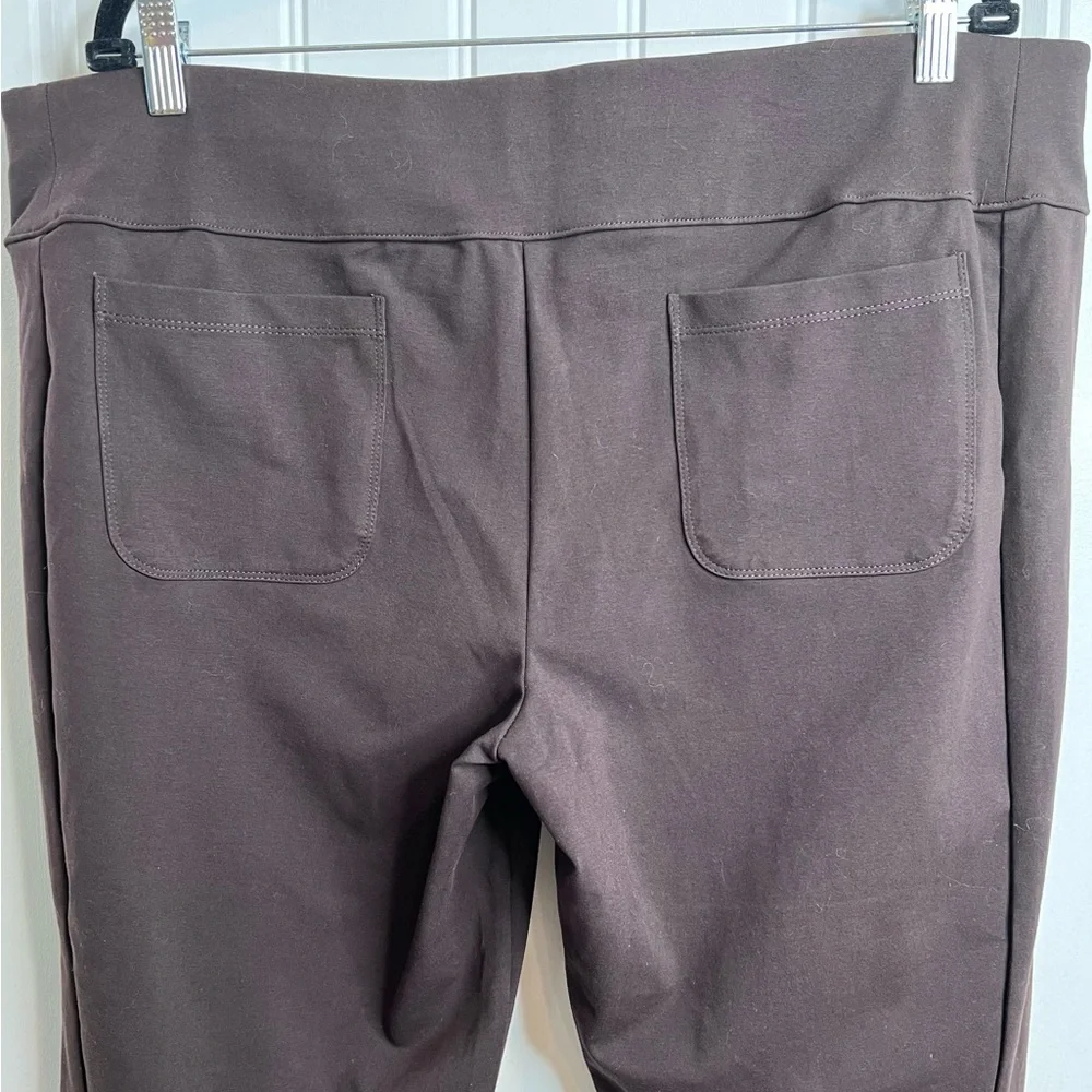 Susan Graver Women's Dark Brown Regular Weekend Premium Stretch Leggings. XL - Picture 5 of 8